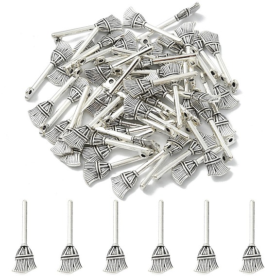 50 шт. подвески в виде метлы из цинкового сплава в тибетском стиле