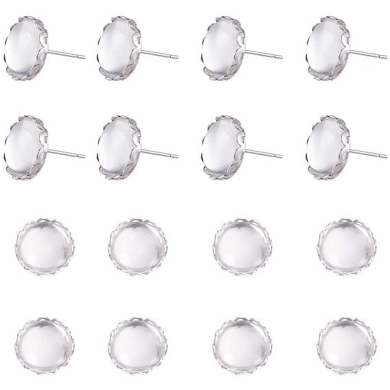 Diy Ohrringschmuck, mit transparenten Glascabochons und Messing-Ohrsteckern