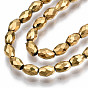Electroplate Non-magnetic Synthetic Hematite Beads Strands, Faceted, Barrel