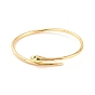 Snake Wrap Cubic Zirconia Cuff Bangle, Real 18K Gold Plated Brass Plain Open Bangle for Women, Cadmium Free & Lead Free