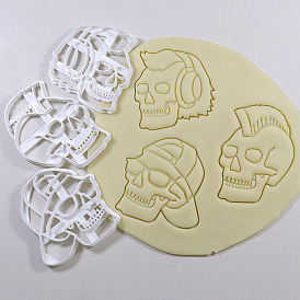 Cortadores de galletas de plástico pp, Halloween, cráneo