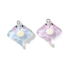 Подвески из смолы, медуза, с платиновым тоном железная петля