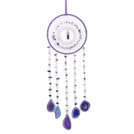 Natural Amethyst Pendant Decorations, with Natural Agate Pendant