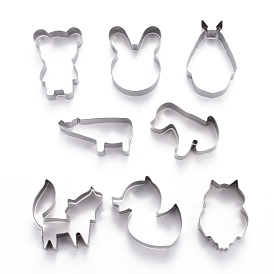 Stainless Steel Mixed Animal Shape Cookie Candy Food Cutters Molds, for DIY, Kitchen, Baking, Kids Birthday Party Supplies Favors
