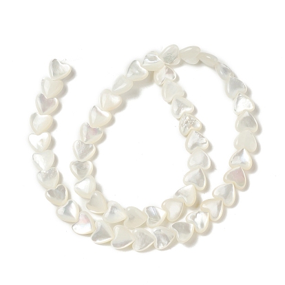 Natural White Shell Mother of Pearl Shell Beads, Heart