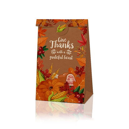 День благодарения прямоугольные бумажные подарочные пакеты для конфет, подарочная упаковка, с наклейками в виде круглых точек