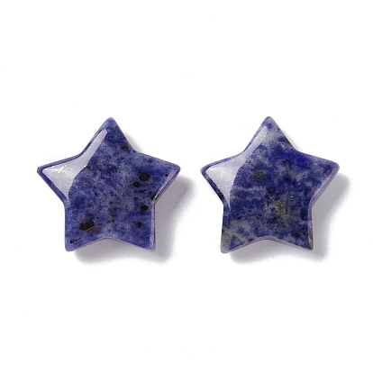 Natural Sodalite Beads, No Hole/Undrilled Beads, Star