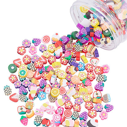 3 Bag 3 Style Handmade Polymer Clay Cabochons, Polymer Clay Slices for Resin Crafts & DIY Projects, Fruit & Cake & Flower