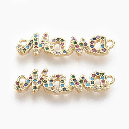 Латунные микро проложить кубических ссылки циркония, для создания украшений, на День Матери, Слово мама
