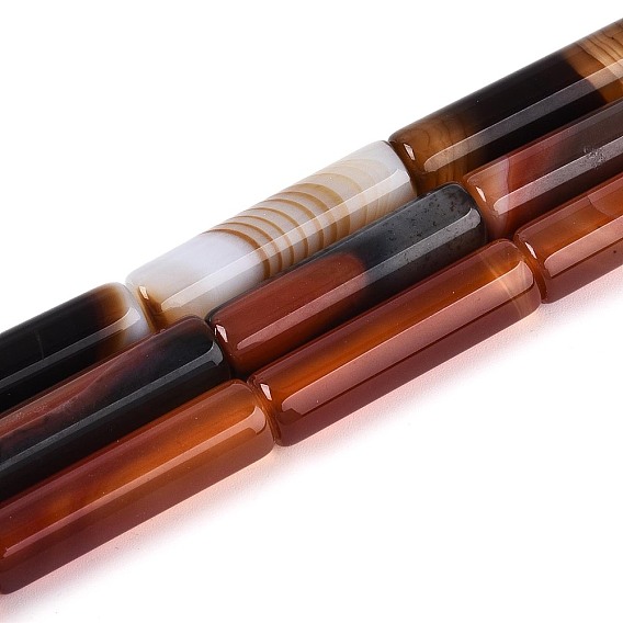 Окрашенные естественный агат бисер пряди, трубка