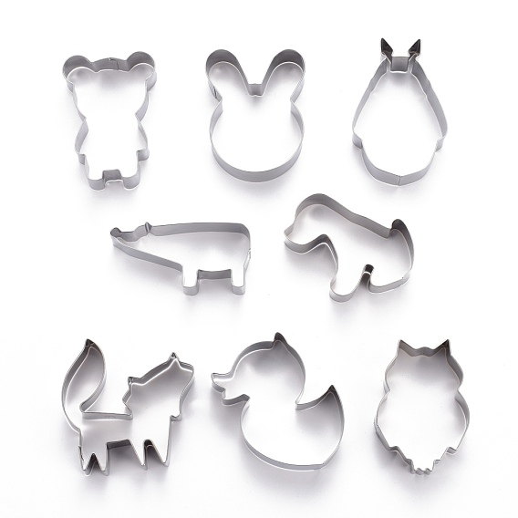 Stainless Steel Mixed Animal Shape Cookie Candy Food Cutters Molds, for DIY, Kitchen, Baking, Kids Birthday Party Supplies Favors