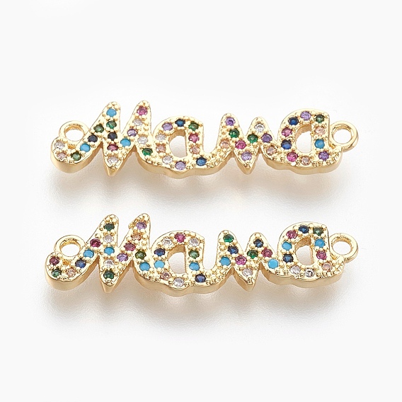 Латунные микро проложить кубических ссылки циркония, для создания украшений, на День Матери, Слово мама