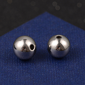 Redondas 304 perlas de acero inoxidable, 10x9 mm, agujero: 2 mm