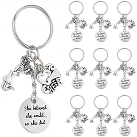 20шт. брелки из сплава, с железными кольцами