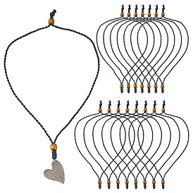 Изготовление ожерелий из вощеного полиэфирного шнура, с 304 кольцами из нержавеющей стали, цвет нержавеющей стали