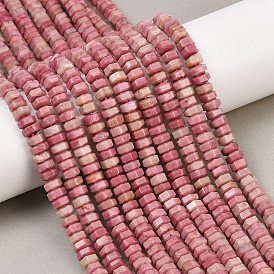 Природные родонит бисер нитей, граненые, шестиугольник