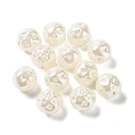Abs perles en plastique, ronde irrégulière