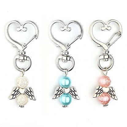 Alloy & ABS Imitation Pearl Pendant Decorations for Women, Heart