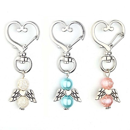 Décorations de pendentif en alliage et abs imitation perle pour femmes, cœur
