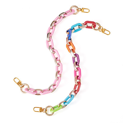 2 шт. 2 Цвета: непрозрачный акрил и CCB пластик, цепочки для сумок, ручки, с поворотной застежкой из цинкового сплава и пружинным кольцом, для замены ремней для мешков, золотые