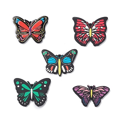 Opaque Resin Pendants, Butterfly Charms