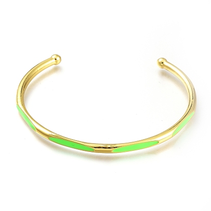 Brass Enamel Cuff Bangles, Lead Free & Cadmium Free, Real 18K Gold Plated