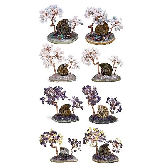 Украшения для демонстрации натурального драгоценного камня пахира голая, с окаменелой ракушкой, агатовой основой и медной проволокой, фен-шуй энергетический камень подарок для домашнего офиса украшение рабочего стола