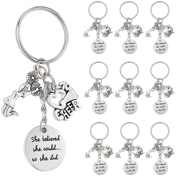 20шт. брелки из сплава, с железными кольцами