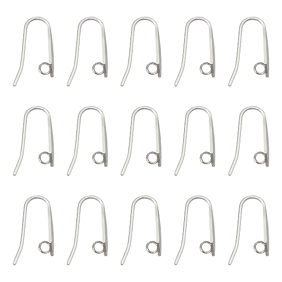 304 Stainless Steel Earring Hooks, with Horizontal Loop