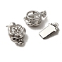Brass Box Clasps, Plum Blossom Flower, Nickel Free, 14x9x5mm, Hole: 2mm