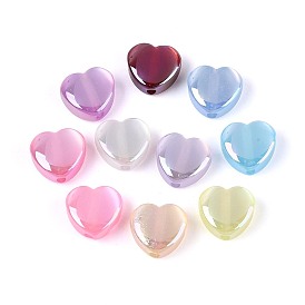 УФ-покрытие смоляные шарики, имитации кошачьего глаза , радужный, сердце