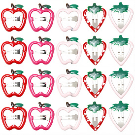 42 шт. 7 заколки-кнопки для волос с железными и эмалированными элементами, аксессуары для волос для девочек, фрукты