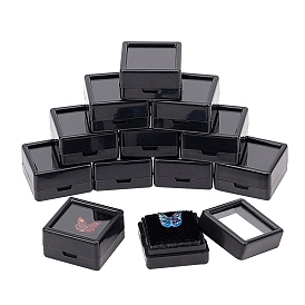 Boîte à bijoux en acrylique, avec une éponge, carrée