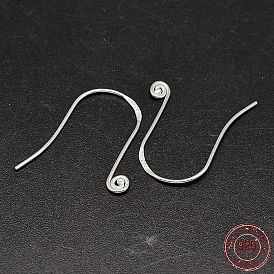 925 Sterling Silver Earring Hooks, 20x33.5mm, 19 Gauge, Pin: 0.9mm, about 20pairs/20g