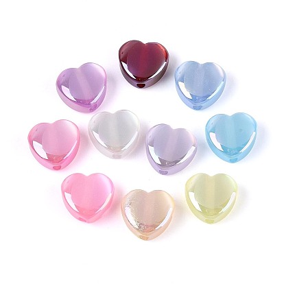 УФ-покрытие смоляные шарики, имитации кошачьего глаза , радужный, сердце
