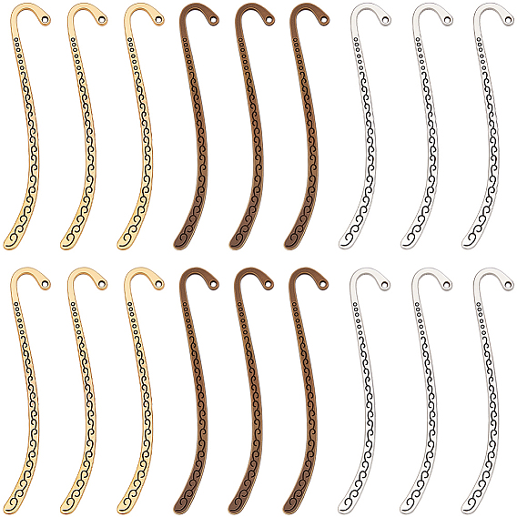 60шт. 3 цвета, закладки из цинкового сплава в тибетском стиле, без кадмия и без свинца и без никеля