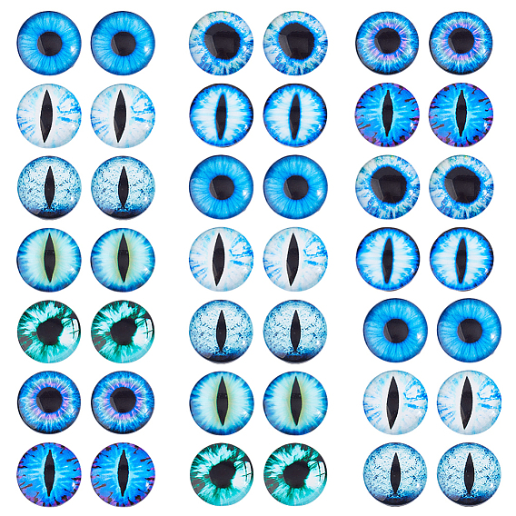 50 стеклянные кабошоны шт., полукруглый с глазом