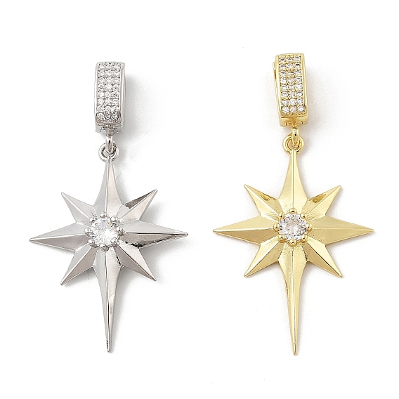 Латунные микро проложить кубического циркония подвески, без кадмия и без свинца, звезды прелести