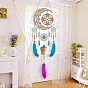 DIY Diamond Painting Web with Feather Wind Chime Kits, Including Resin Rhinestones, Diamond Sticky Pen, Tray Plate and Glue Clay