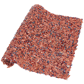 Hotfix Rhinestone Sheet, Resin & Stone Chips & Seed Beads Trim for Garment Bag Shoe, Rectangle
