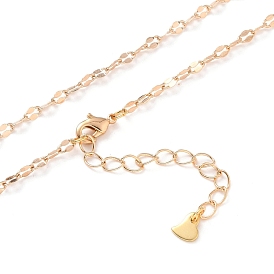Brass Dapped Cable Chain Necklaces, with 304 Stainless Steel Heart Link Chains & Lobster Claw Clasps