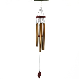 Carillons éoliens en tube d'aluminium, décorations pendantes, feuille