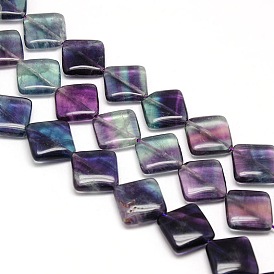 Natural Rhombus Fluorite Beads Strands