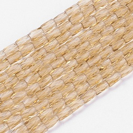 Transparent Glass Beads Strands, Imitation Austrian Crystal, Faceted, Column