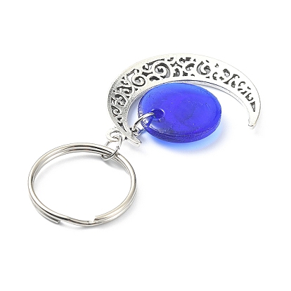 Porte-clés pendentif lune en alliage, avec un mauvais œil au chalumeau,  Porte-clés en étoile fer 