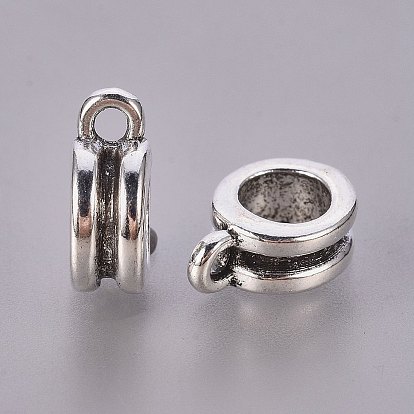 Тибетском стиле сплава вешалки, бейлы, без свинца и без кадмия, плоско-круглые