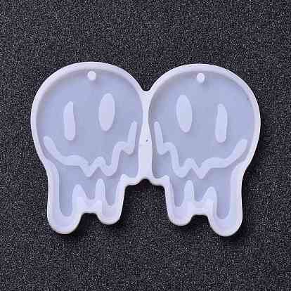 Moules de statue en silicone pour pendentif, thème d'halloween, bricolage, pour création de la boucle d'oreille , moules de résine, pour la résine UV, fabrication de bijoux en résine époxy, fantôme