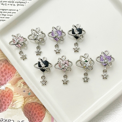 Подвески из платинового сплава и смолы, для ювелирных украшений своими руками, сердце с растением