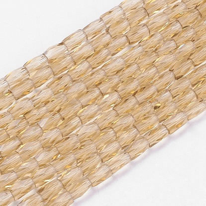 Transparent Glass Beads Strands, Imitation Austrian Crystal, Faceted, Column
