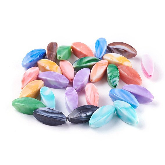 Acrylic Imitation Gemstone Beads, Leaf